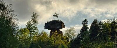 Blick auf das Felsmonument Teufelstisch